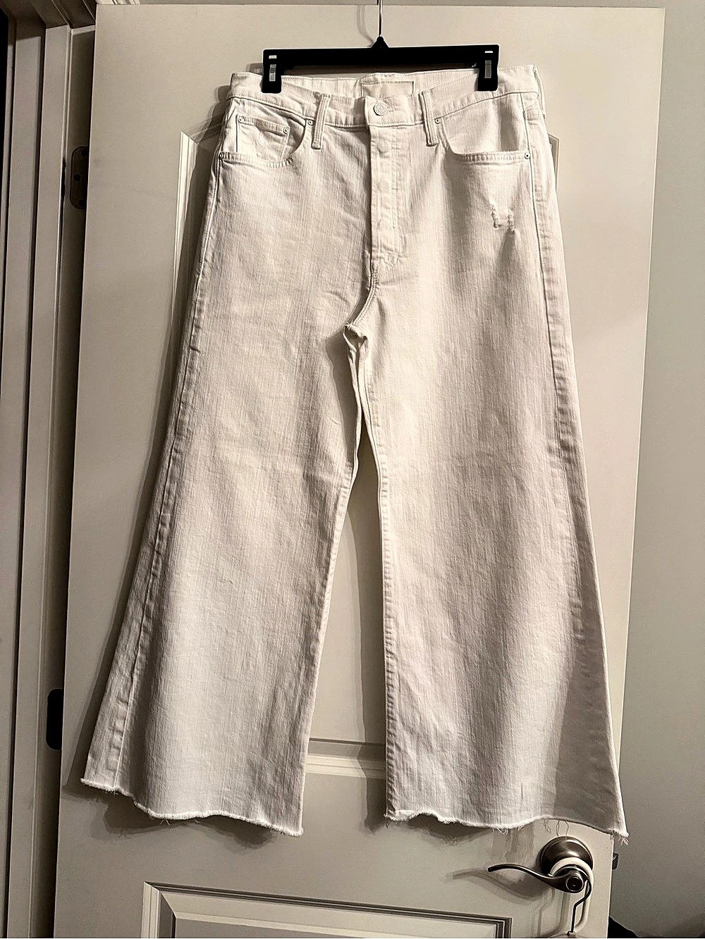 Mother The Tomcat Roller Chew Wide Leg Jeans in White Waist 32